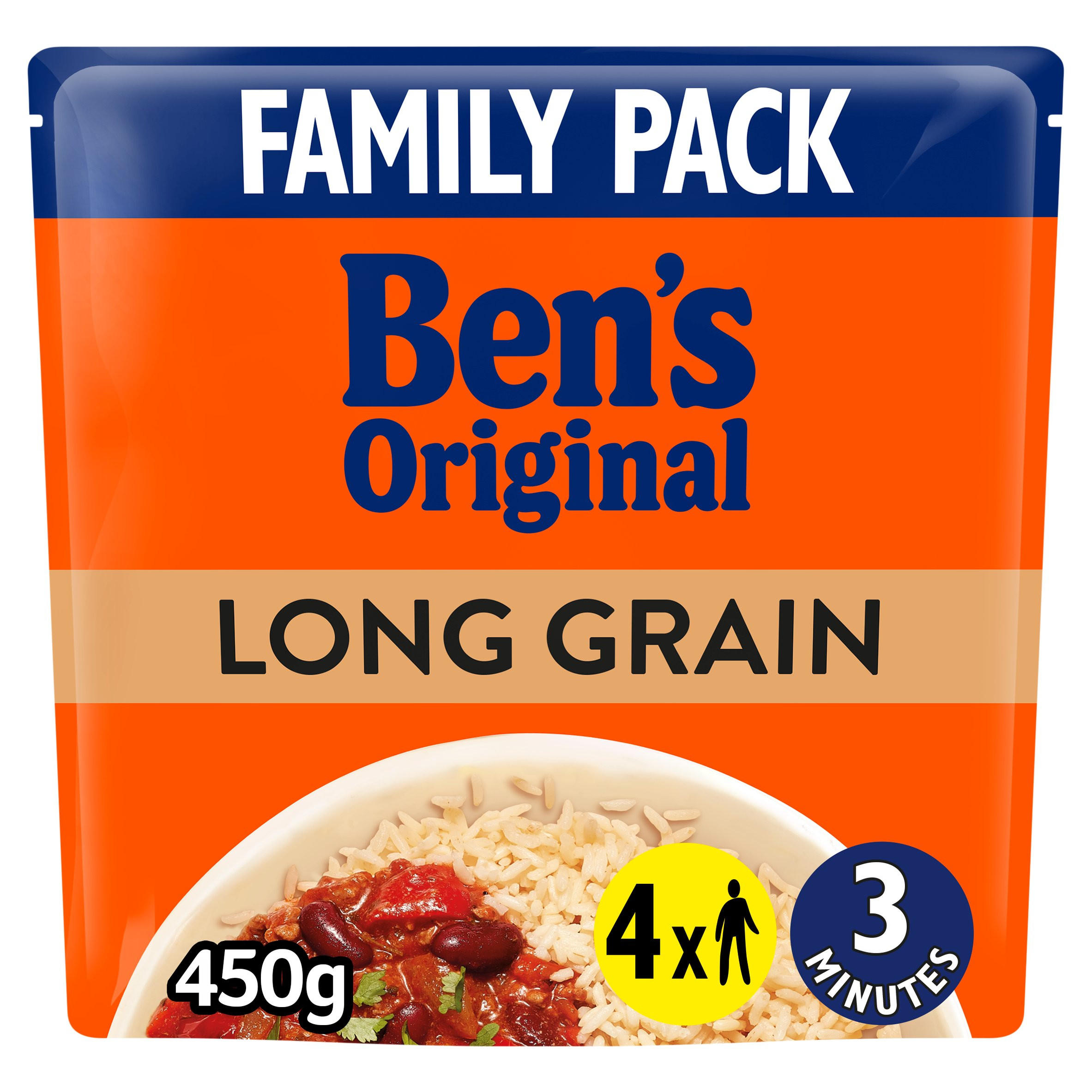 Bens Original Long Grain Microwave Rice Family Pack 450g