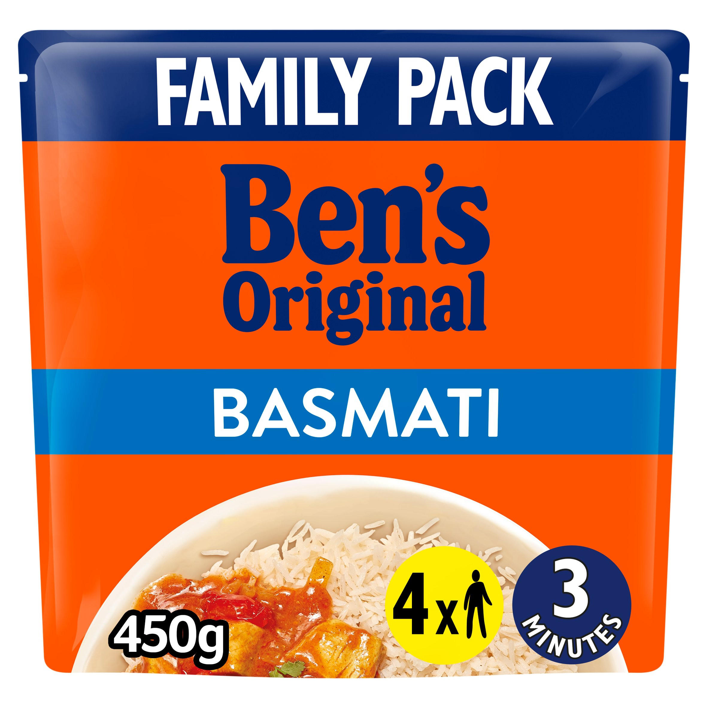 Bens Original Basmati Microwave Rice Family Pack 450g