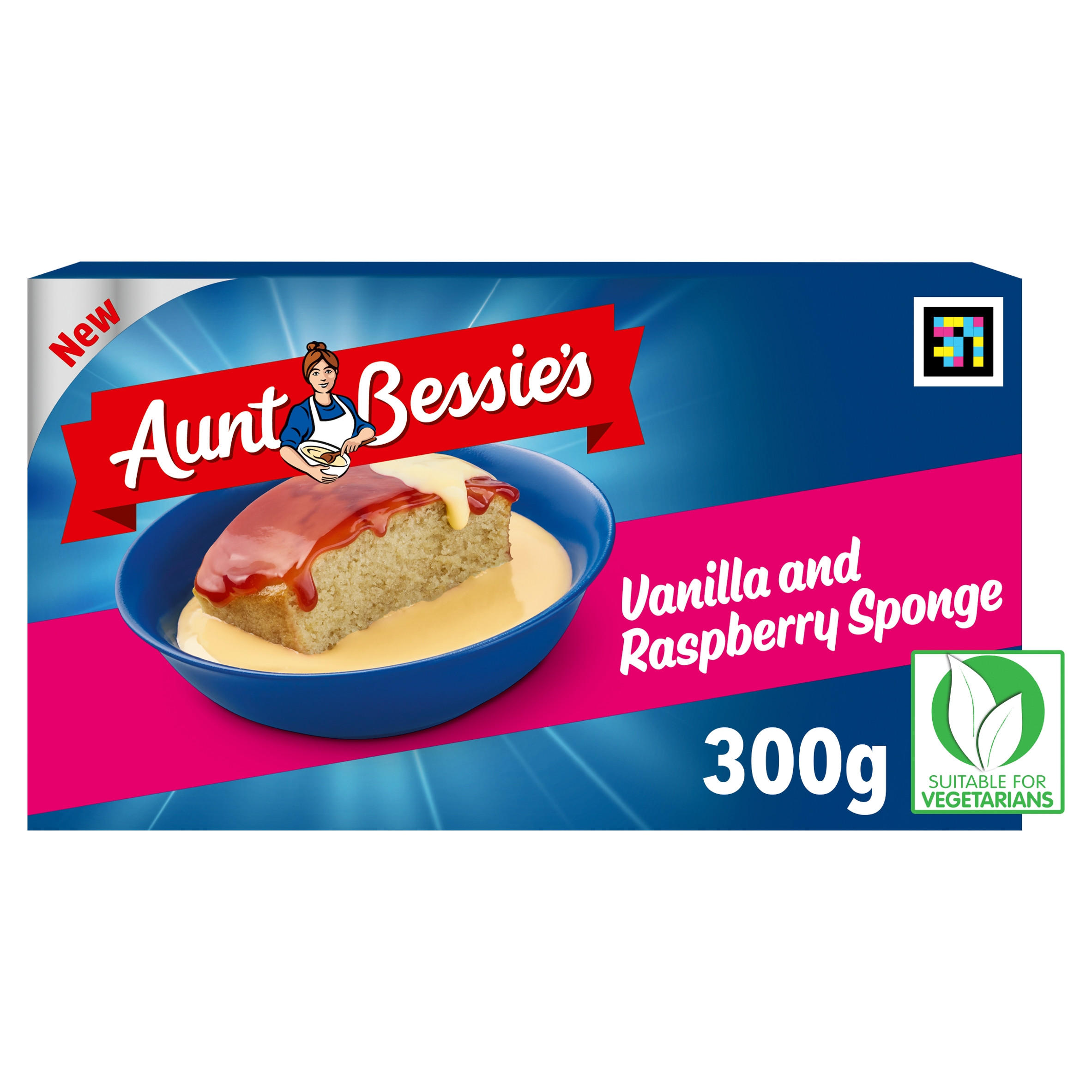 Aunt Bessie's Vanilla and Raspberry Sponge 300g