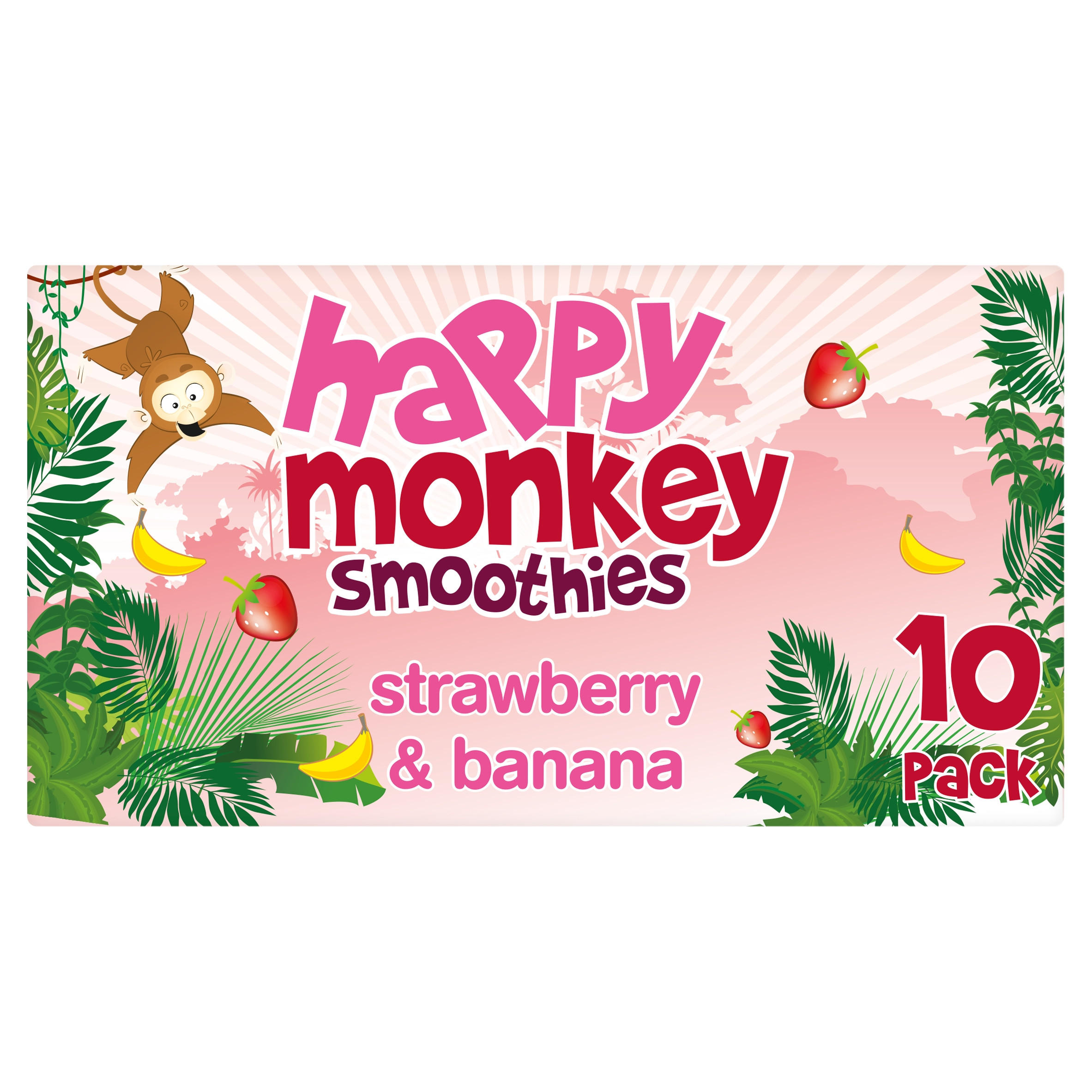 Happy Monkey Smoothies Strawberry & Banana 10 x 180ml
