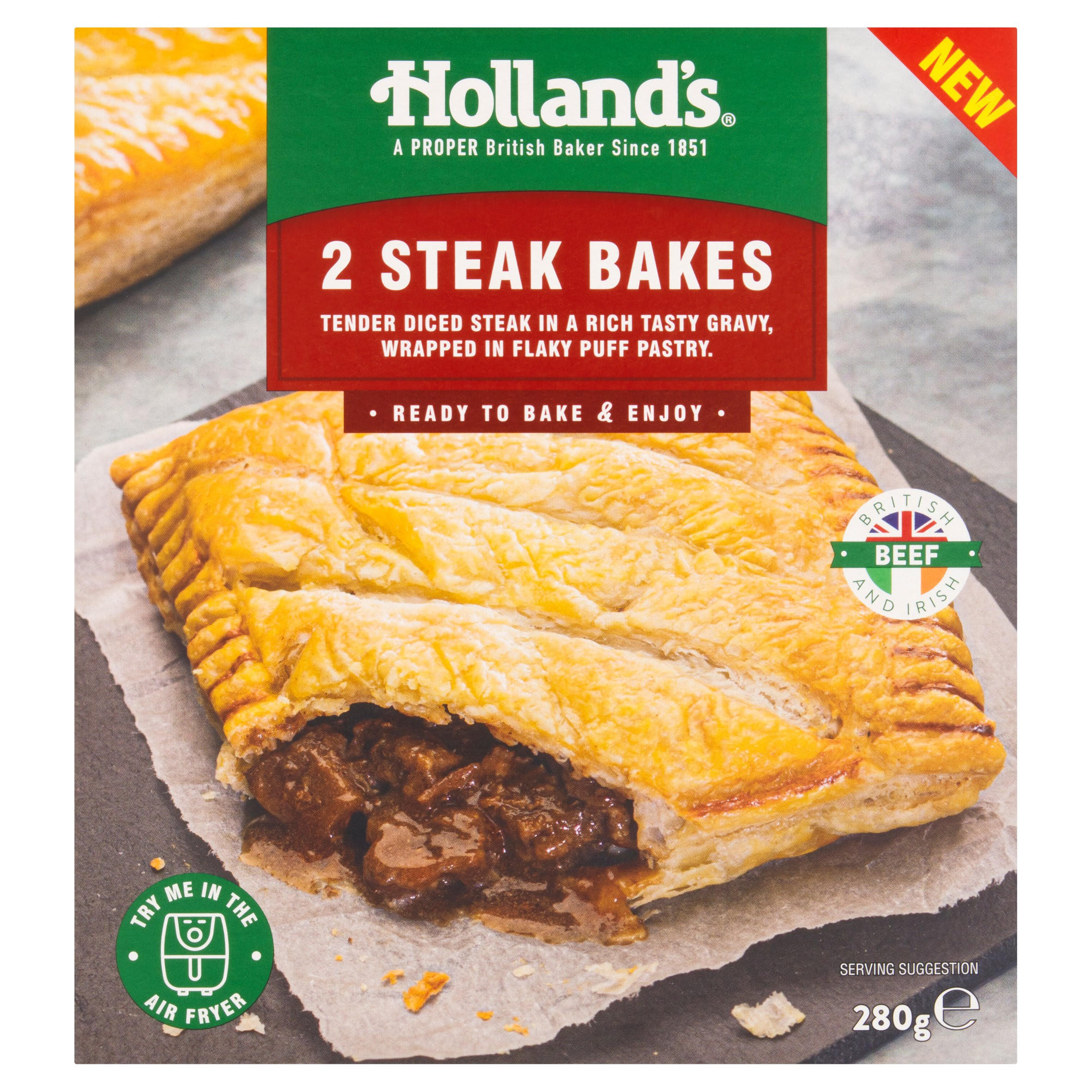 Holland's 2 Steak Bakes 280g