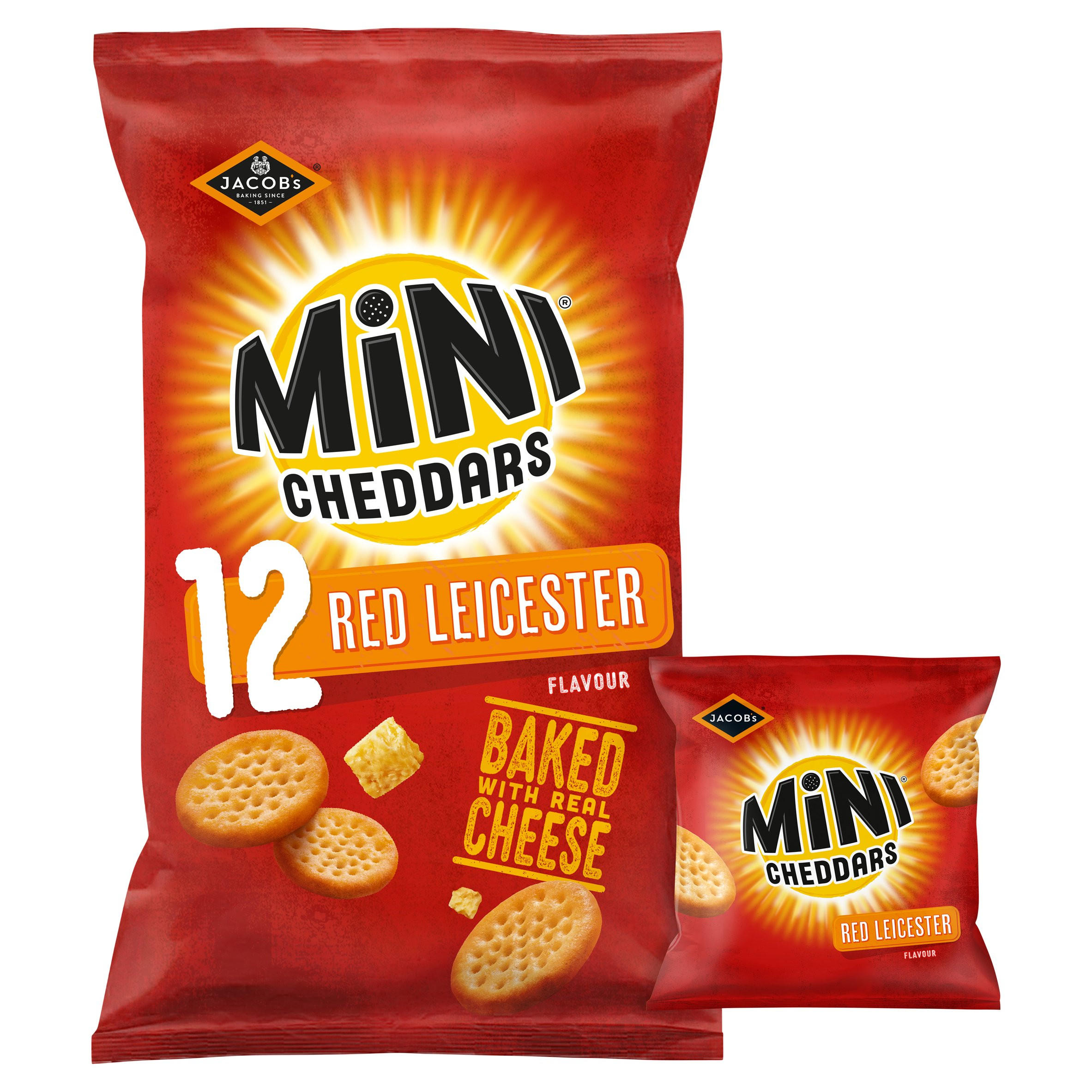 Jacob's Mini Cheddars Red Leicester Multipacks 12x23g
