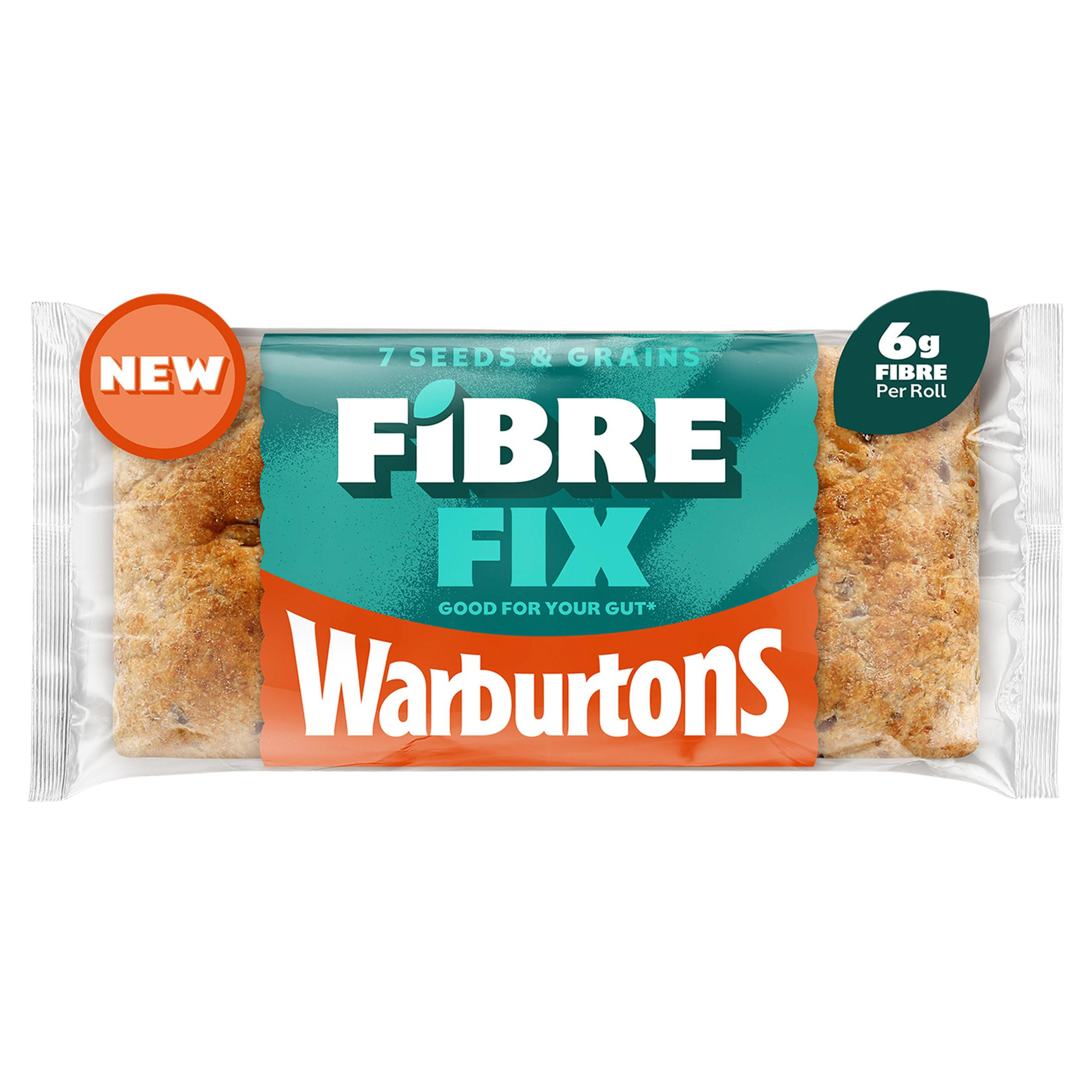 Warburtons 4 Fibre Fix Soft Sliced Rolls