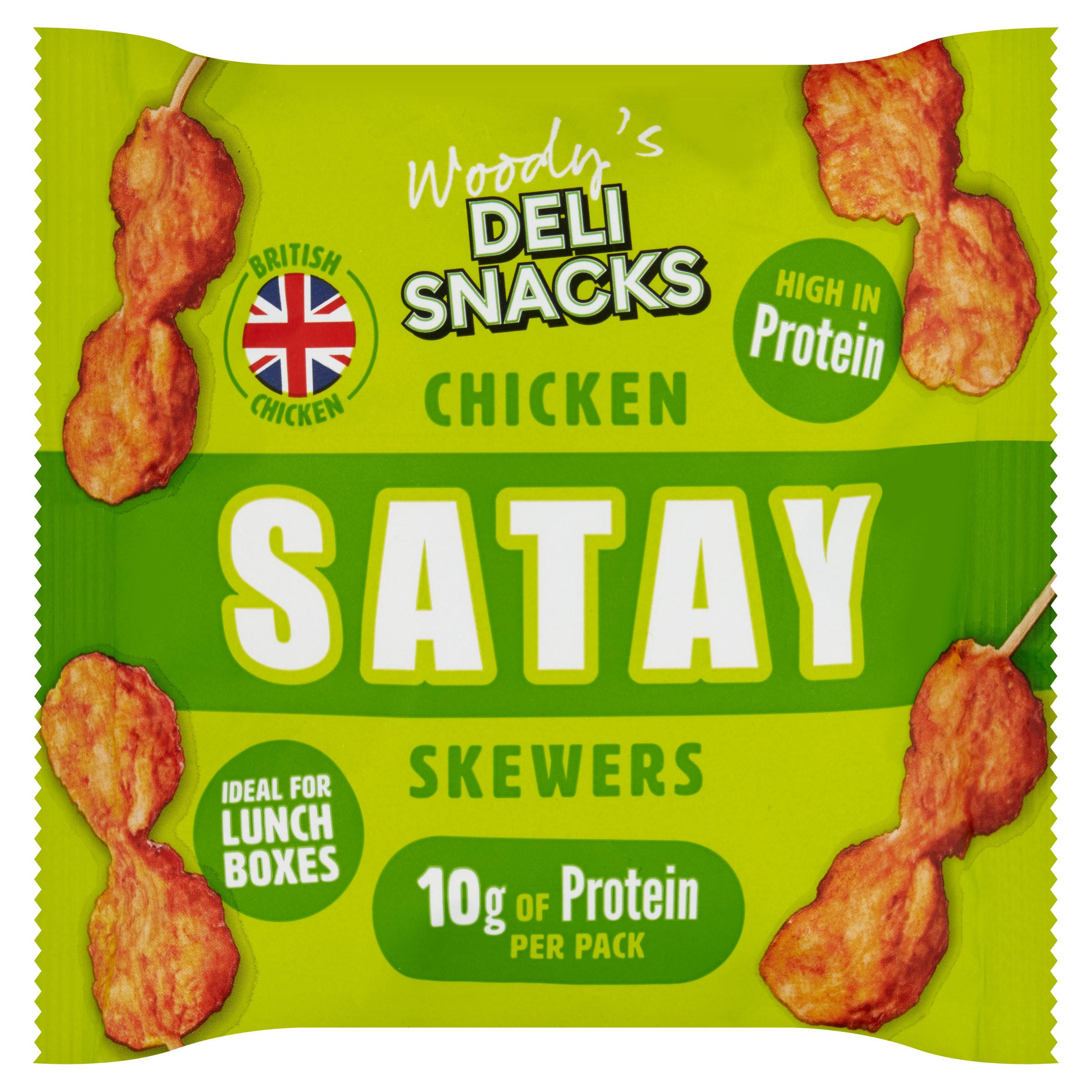 Woody's Deli Snacks Chicken Satay Skewers 56g