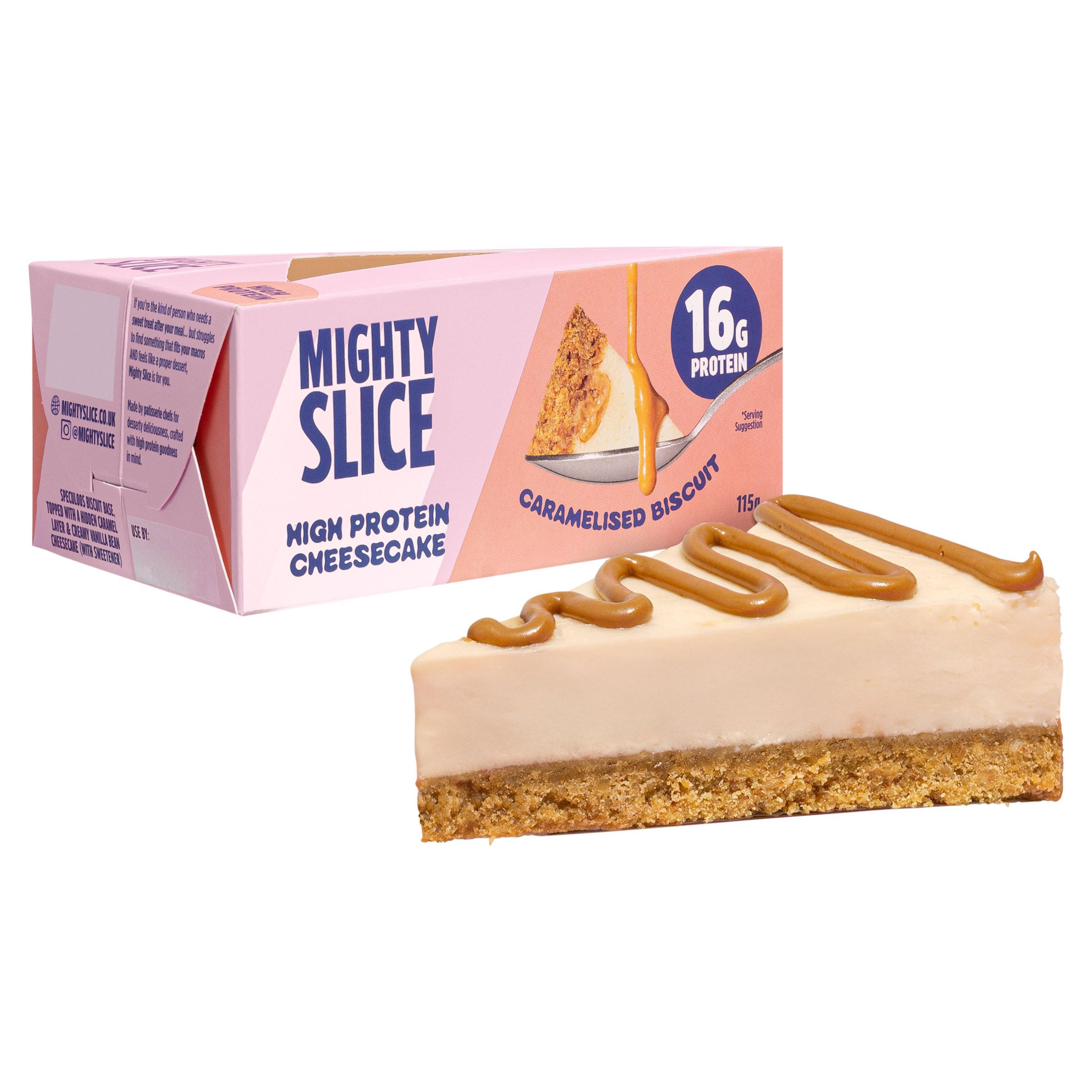 Mighty Slice Caramelised Biscuit High Protein Cheesecake Slice 115g