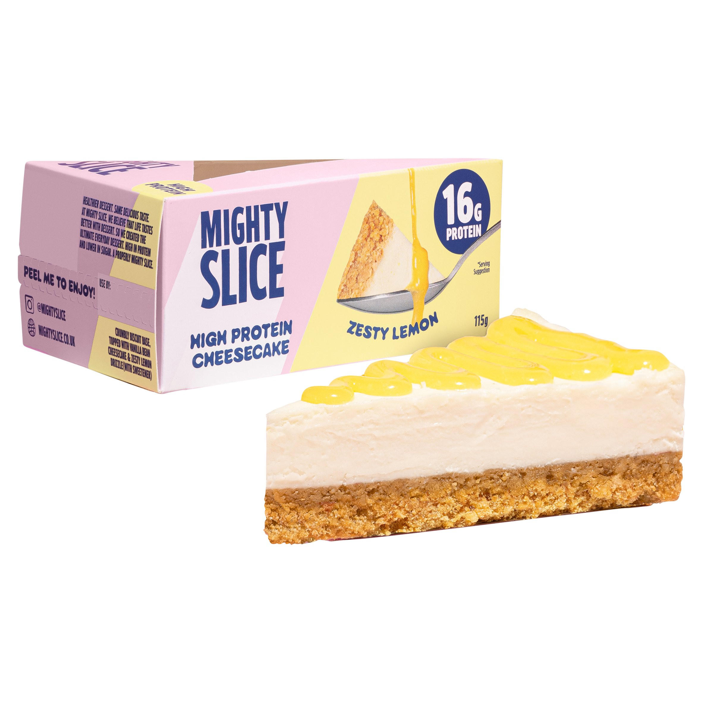 Mighty Slice Zesty Lemon High Protein Cheesecake Slice 115g