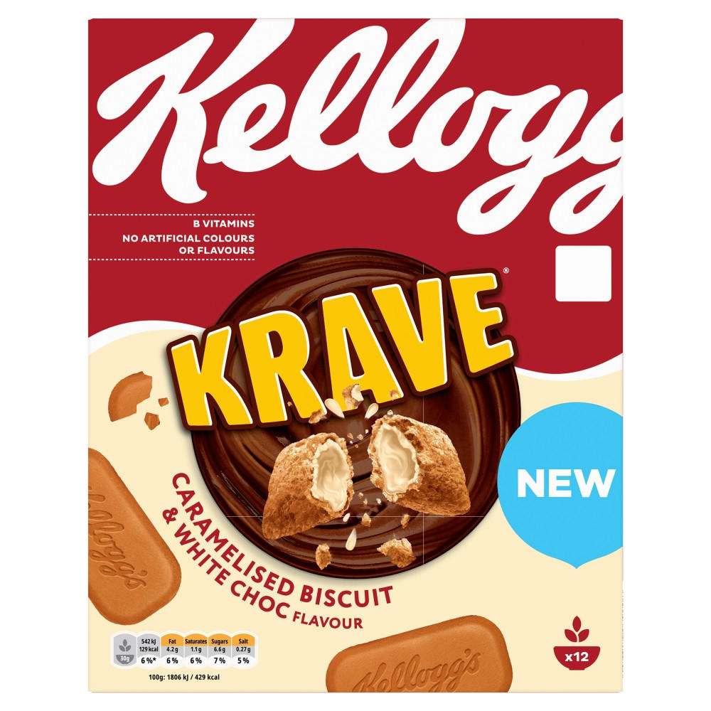 Kellogg's Krave Caramelised Biscuit Flavour Breakfast Cereal 375g