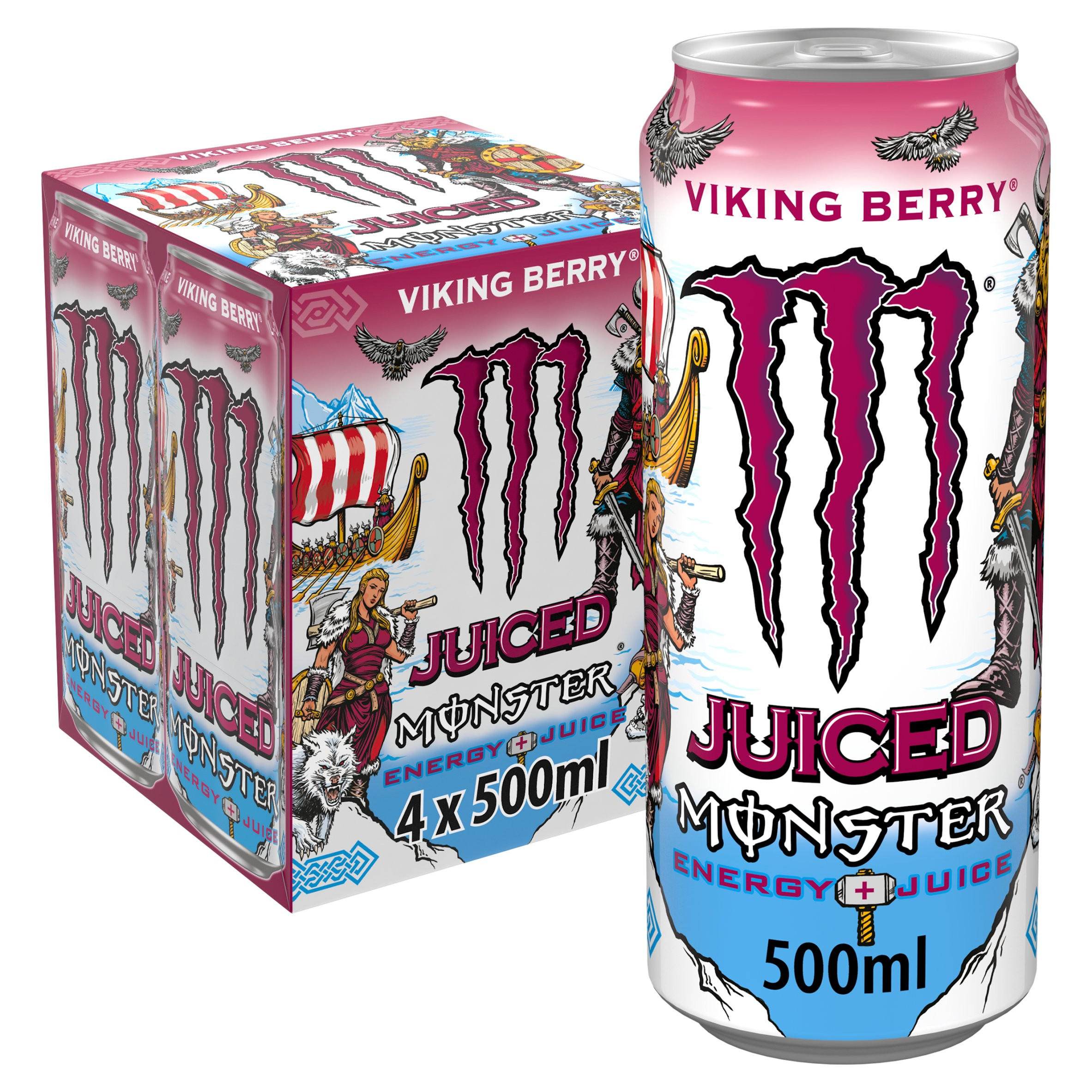 Monster Energy Drink Viking Berry 4 x 500ml Cans
