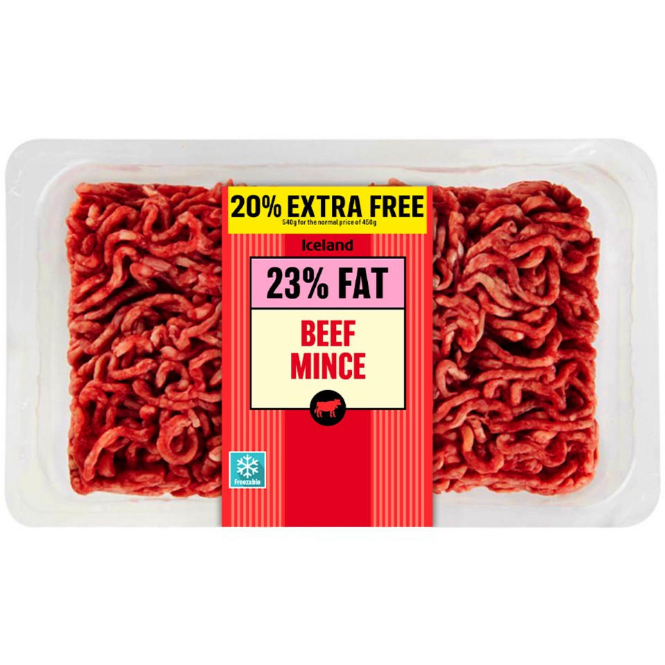 Iceland Beef Mince 23% Fat 540g