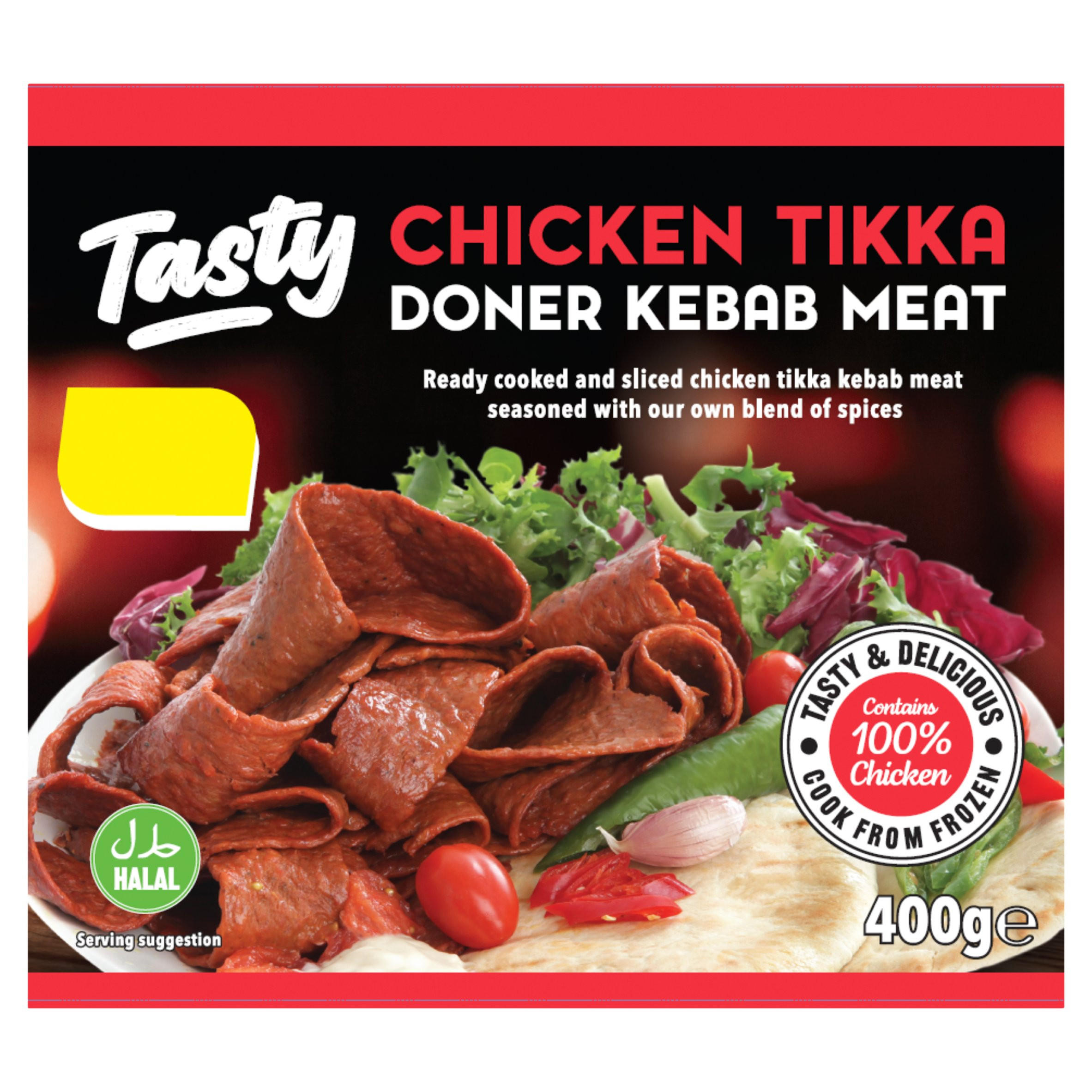 Tasty Chicken Tikka Doner Kebab Meat 400g