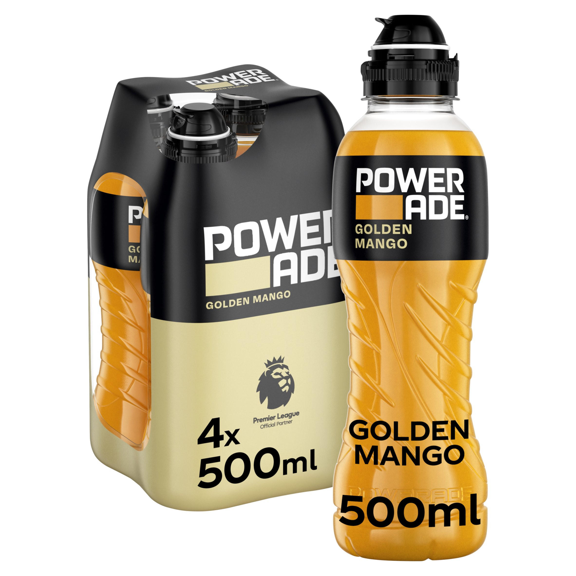 Powerade Golden Mango Sports Drink 4 x 500ml Bottles