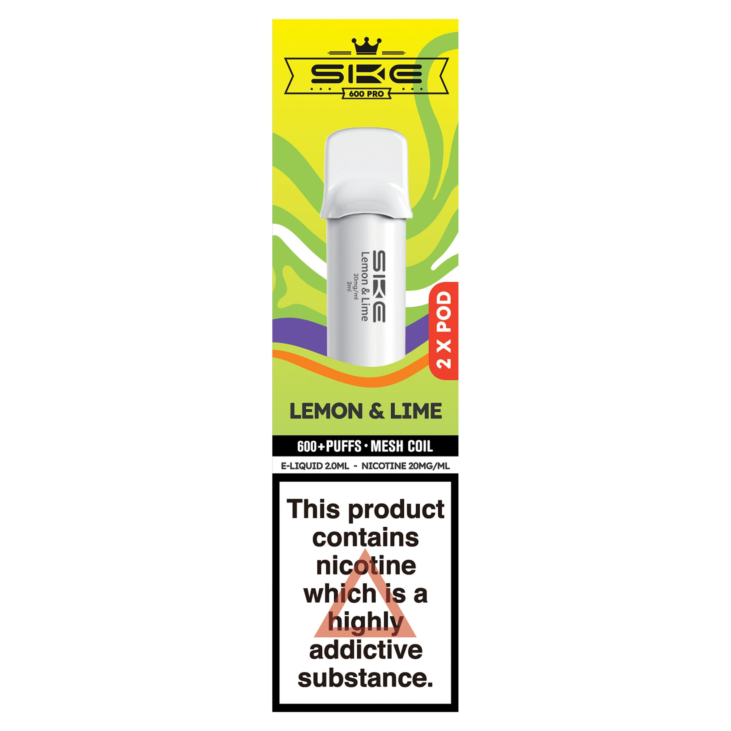 SKE 600 Pro 2 Lemon & Lime Pod 20mg/ml