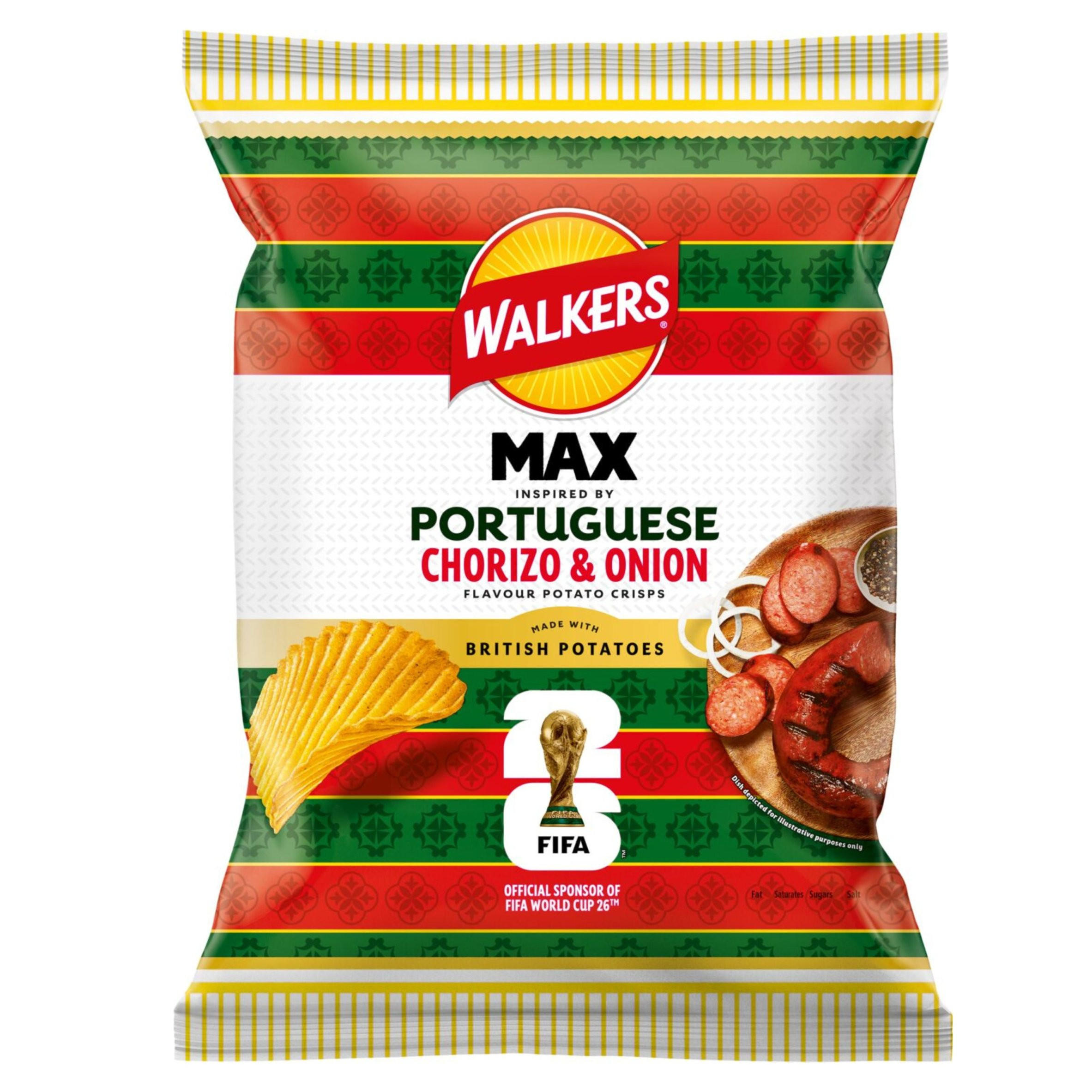 Walkers MAX Portuguese Chorizo & Onion Sharing Crisps 140g