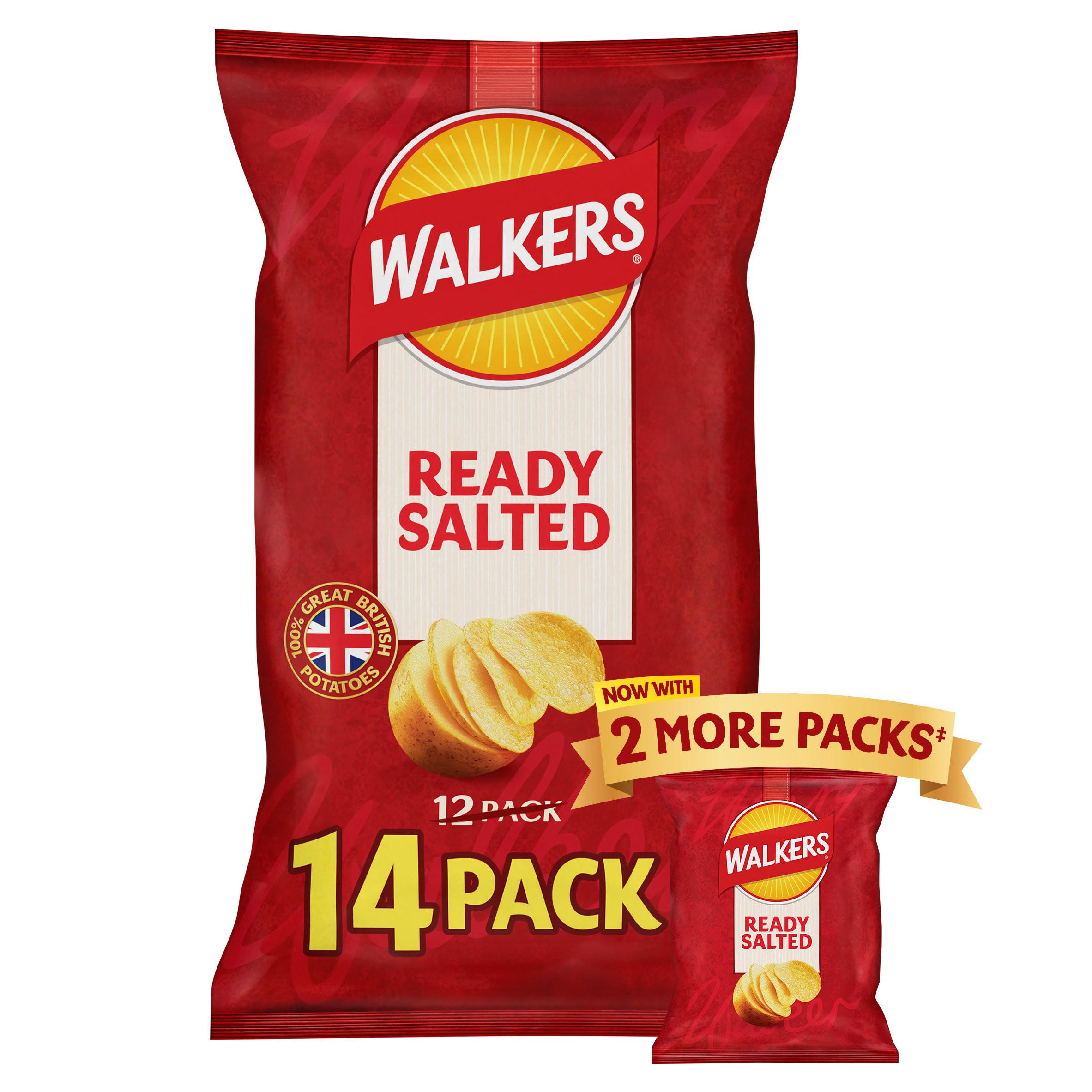 Walkers Ready Salted Multipack Crisps 14x25g