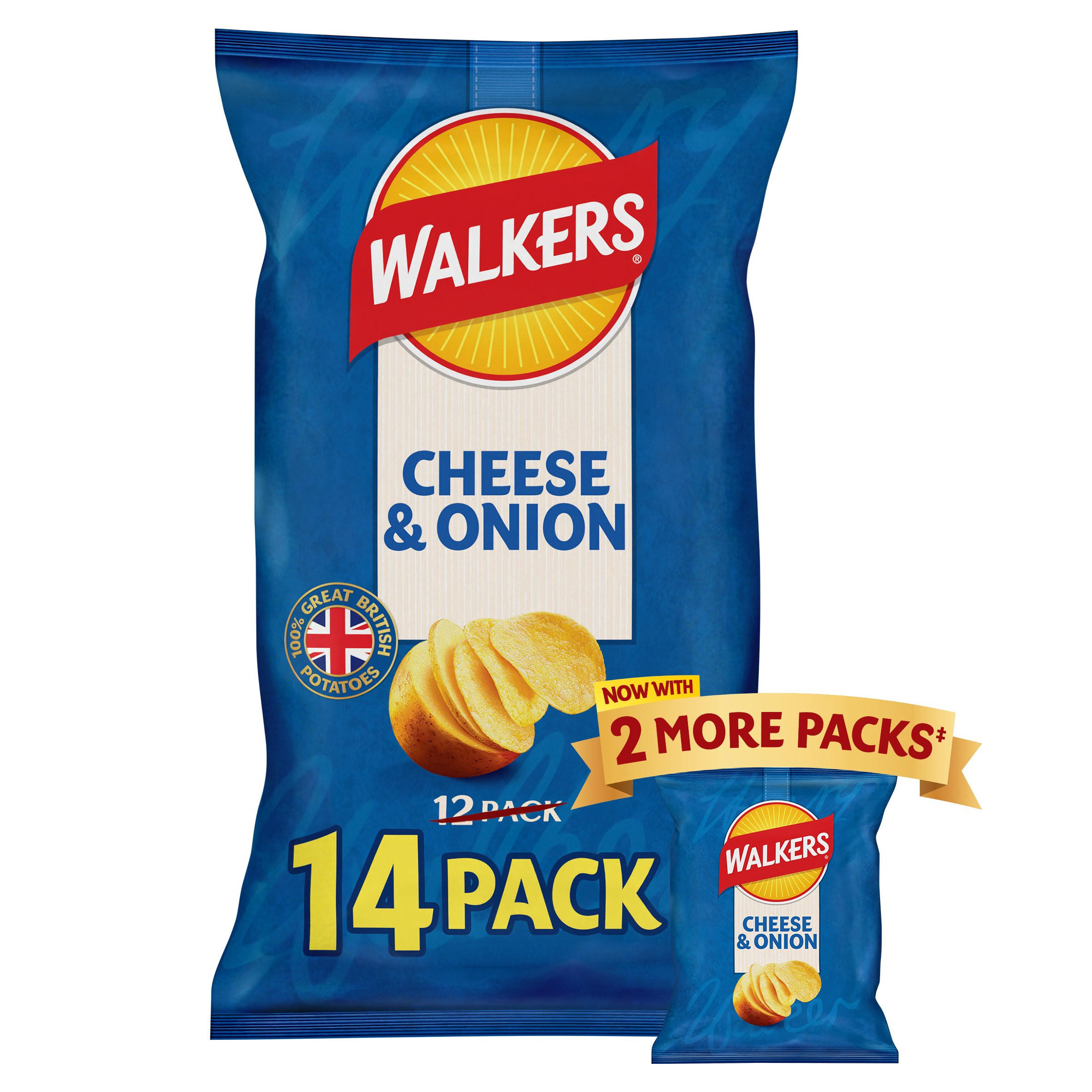 Walkers Cheese & Onion Multipack Crisps 14x25g