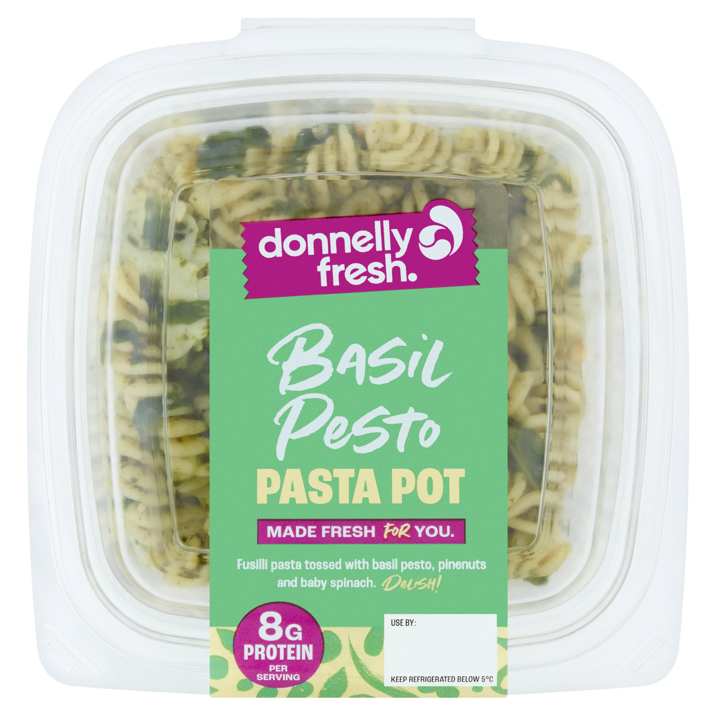 Donnelly Fresh Basil Pesto Pasta Pot 250g