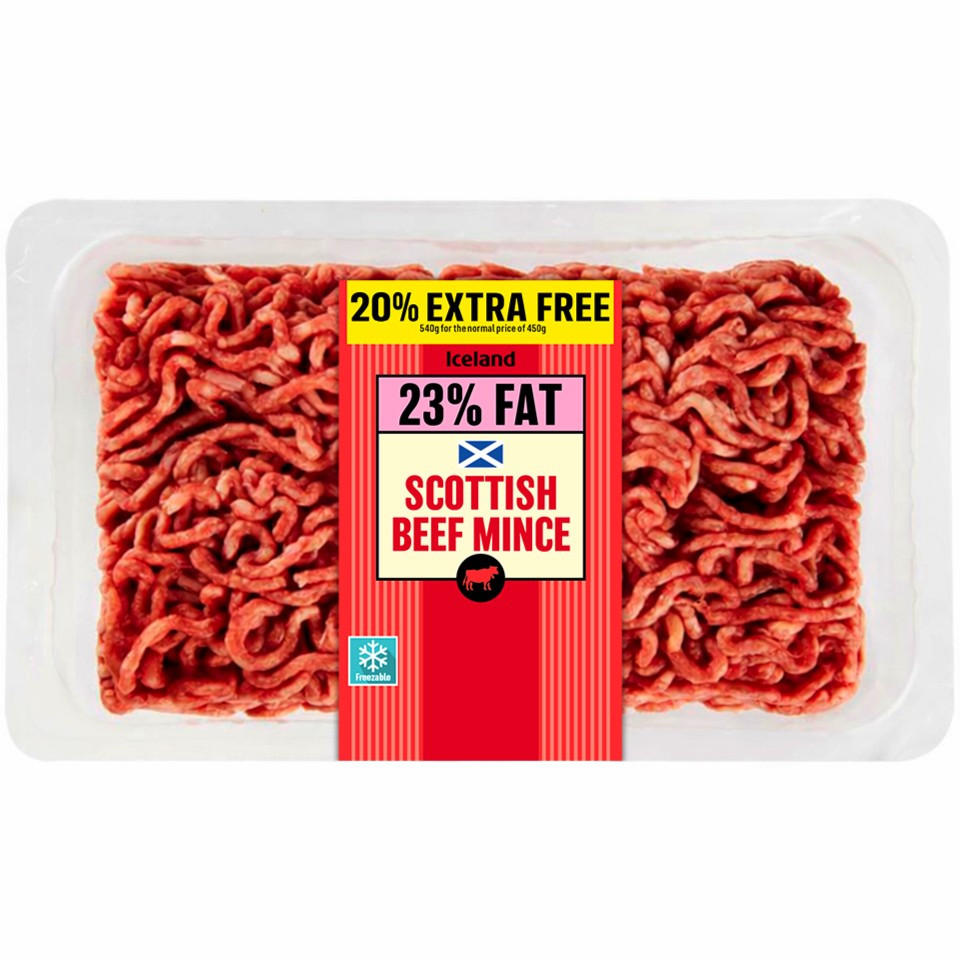 Iceland Scottish Beef Mince 23% Fat 450g