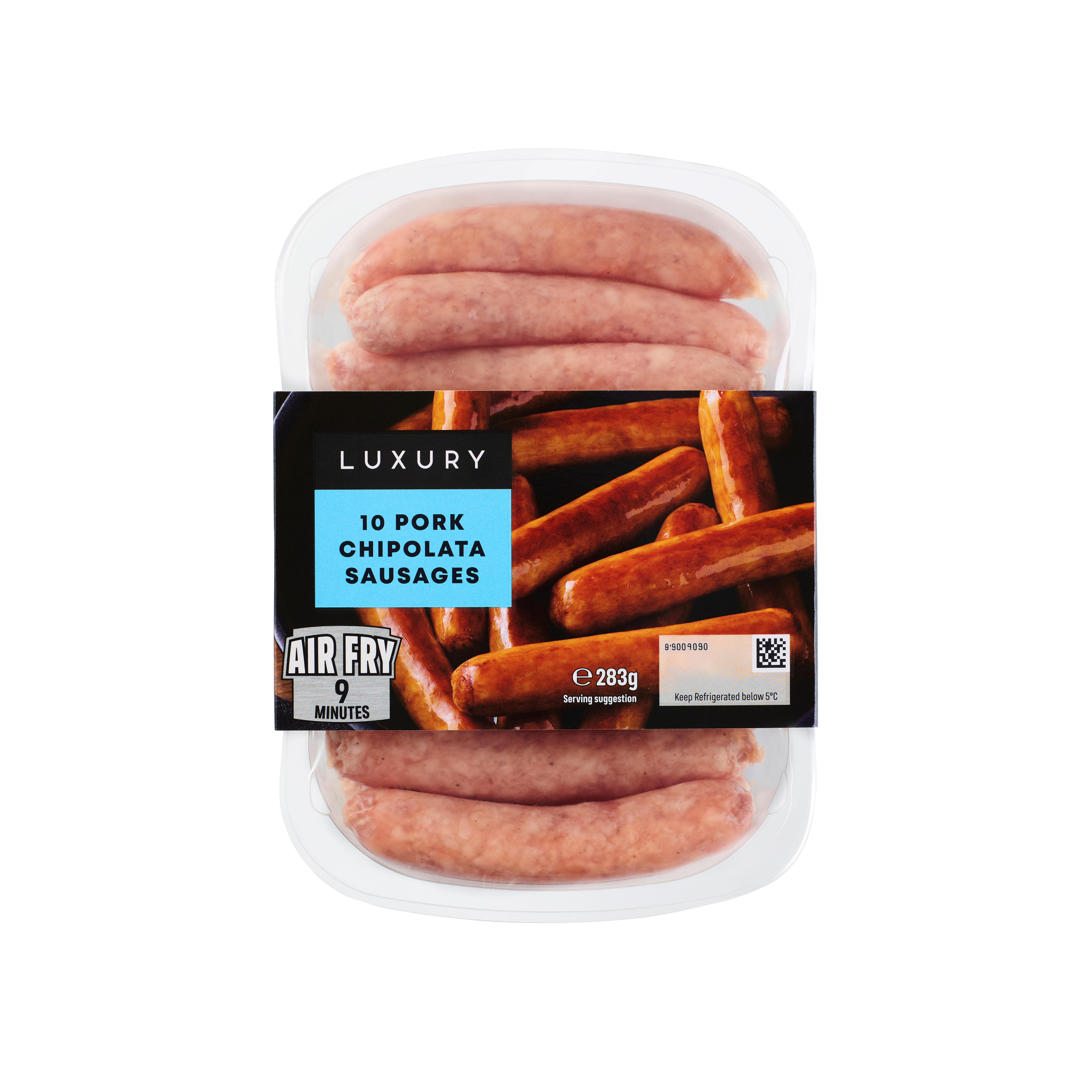 Iceland Luxury 10 Pork Chipolata Sausages 283g