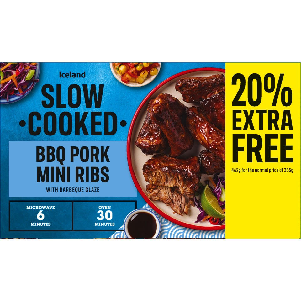 Iceland BBQ Pork Mini Ribs with Barbeque Glaze 462g