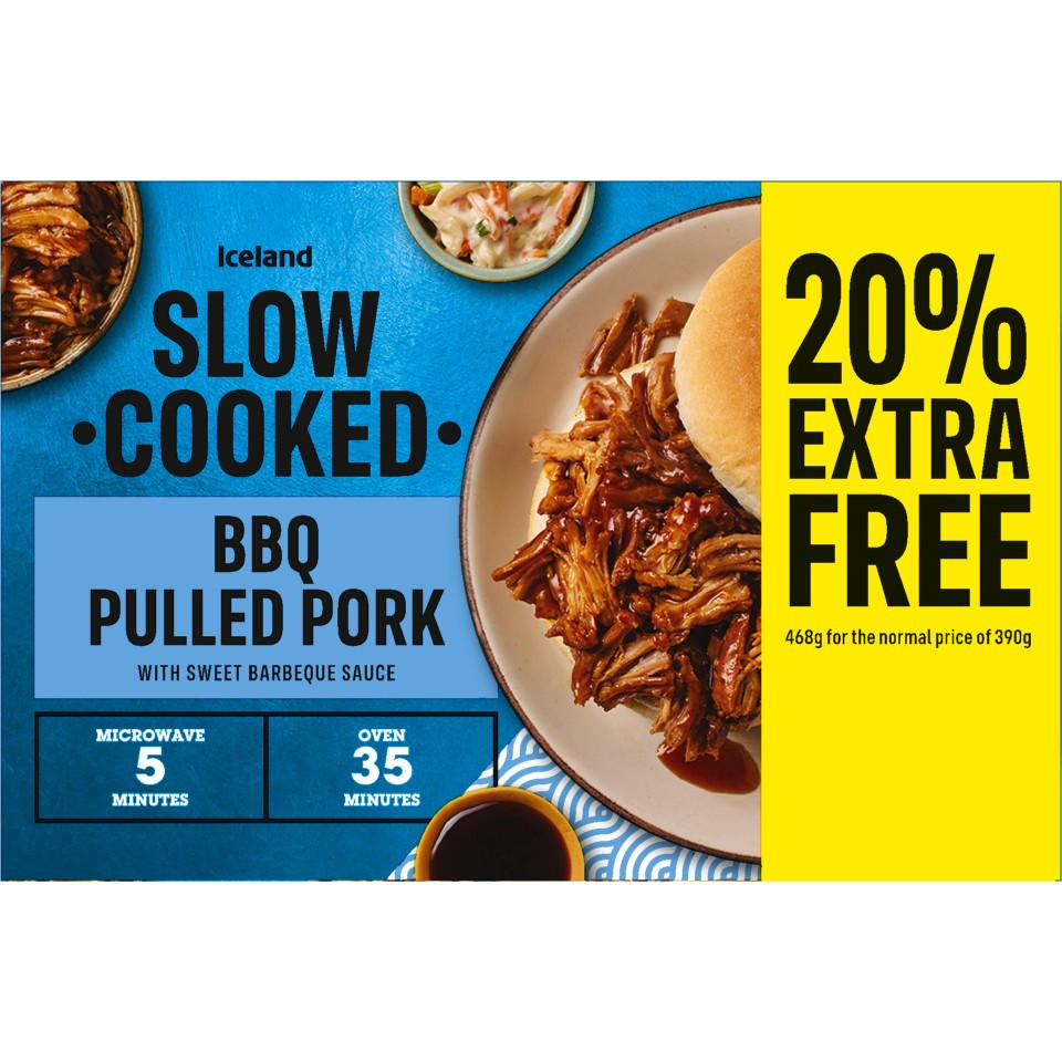 Iceland BBQ Pulled Pork with Sweet Barbeque Sauce 468g