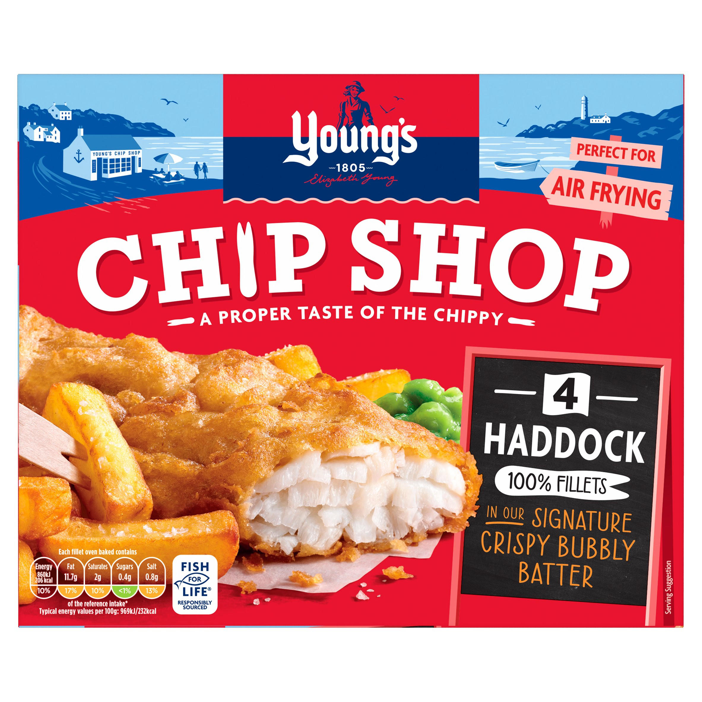 Young's 4 Chip Shop Haddock Fillets 400g