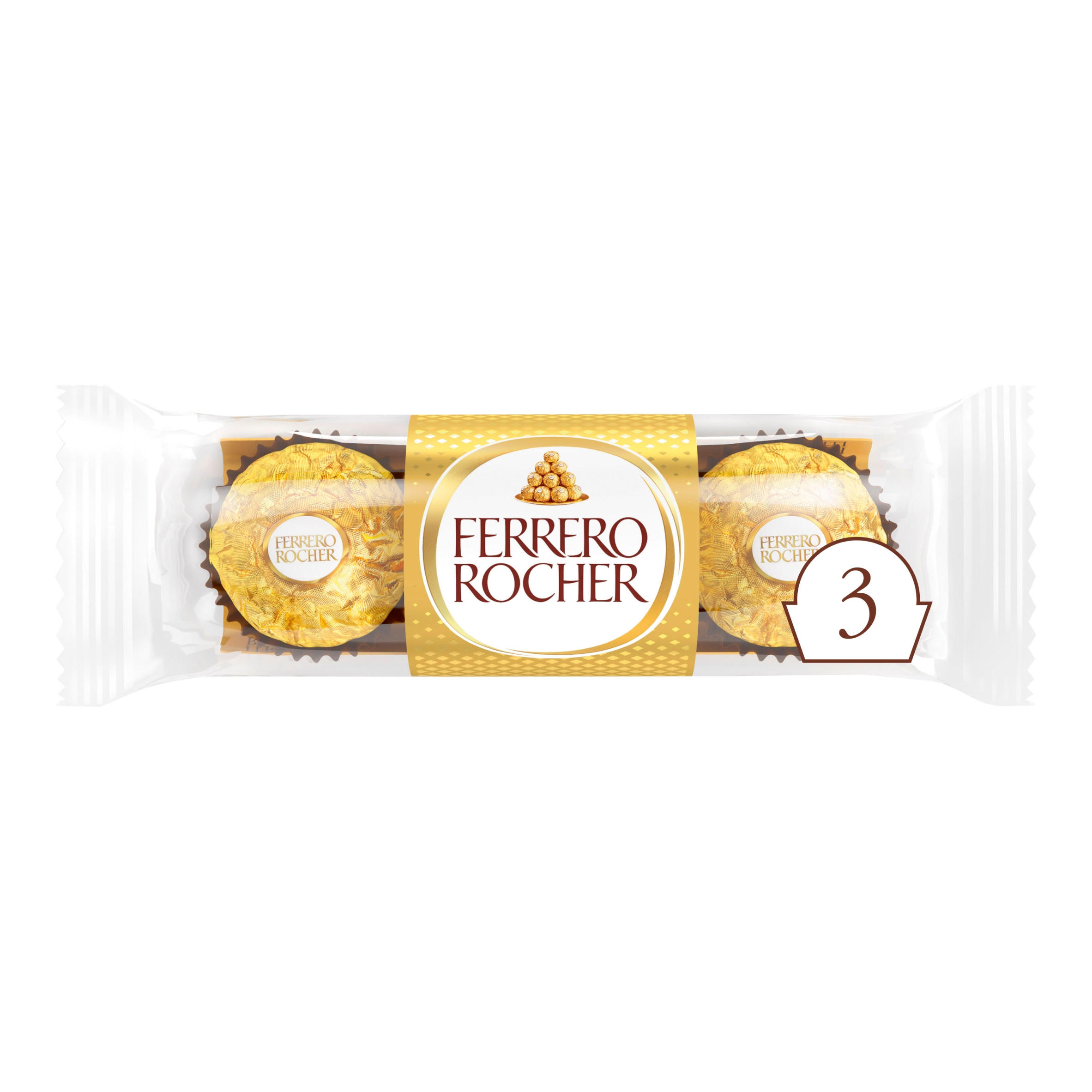 Ferrero Rocher Milk Chocolate Hazelnut Pralines Treat Pack 3 Pieces 37.5g