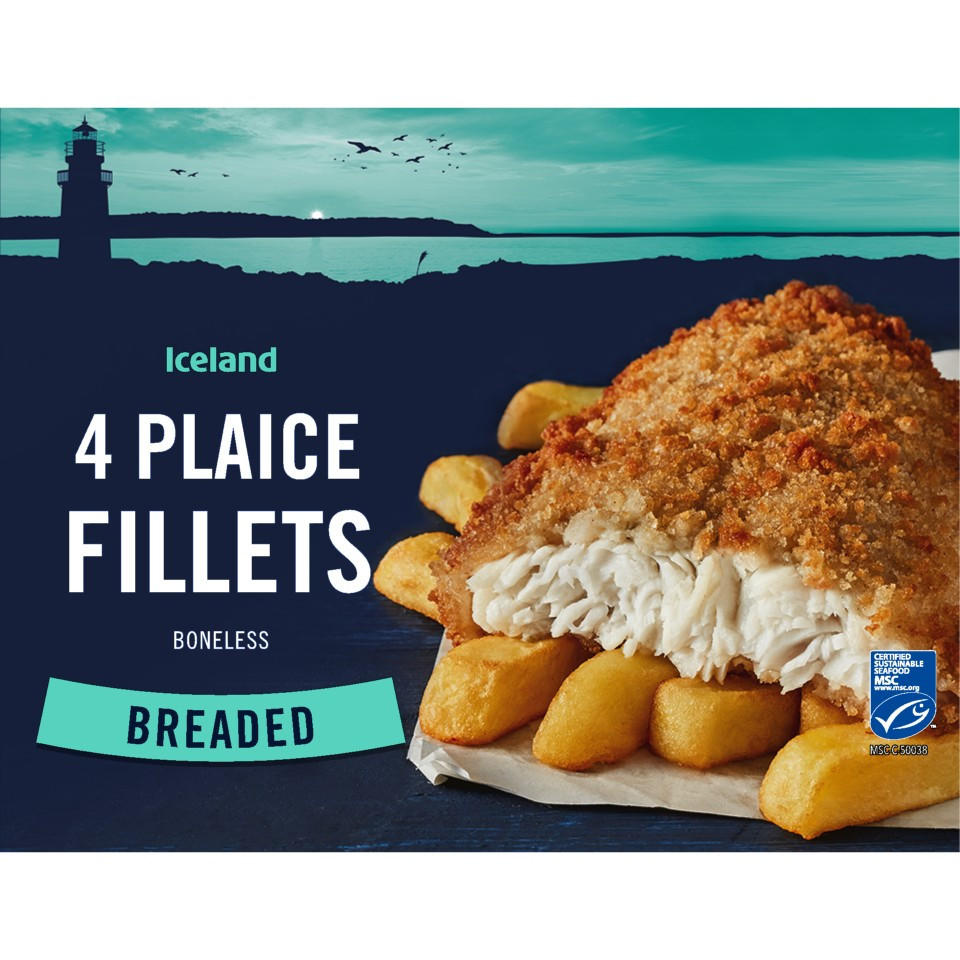 Iceland 4 Boneless Breaded Plaice Fillets 500g