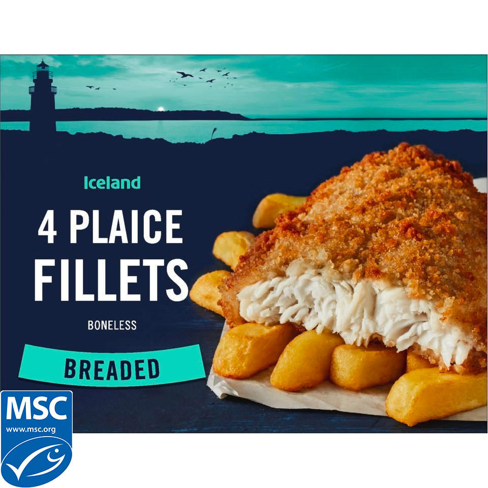 Iceland 4 Boneless Breaded Plaice Fillets 500g