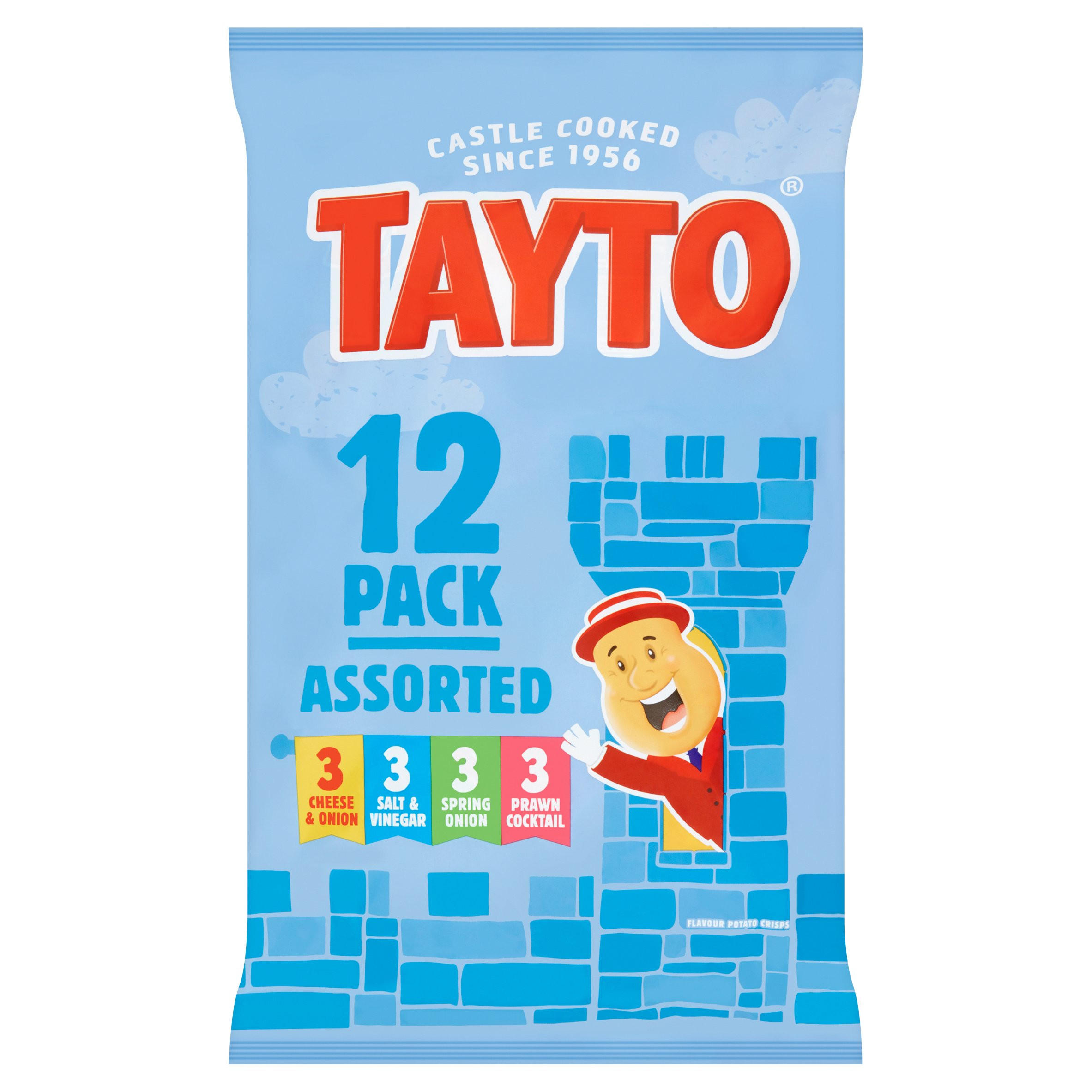 Tayto Assorted Flavour Potato Crisps 12 x 25g