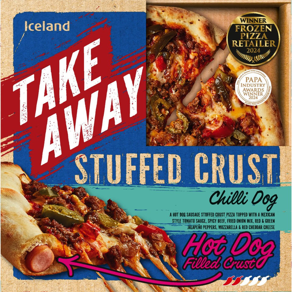Iceland Takeaway Pizza Stuffed Crust Chilli Dog 543g