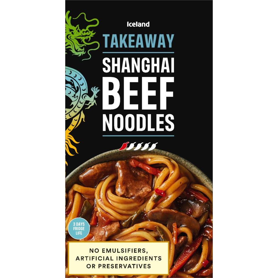 Iceland Takeaway Shanghai Beef Noodles 375g