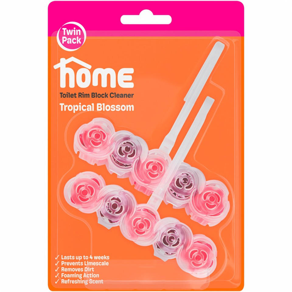 HOME 2pk Toilet Rim Block Cleaner Tropical Blossom