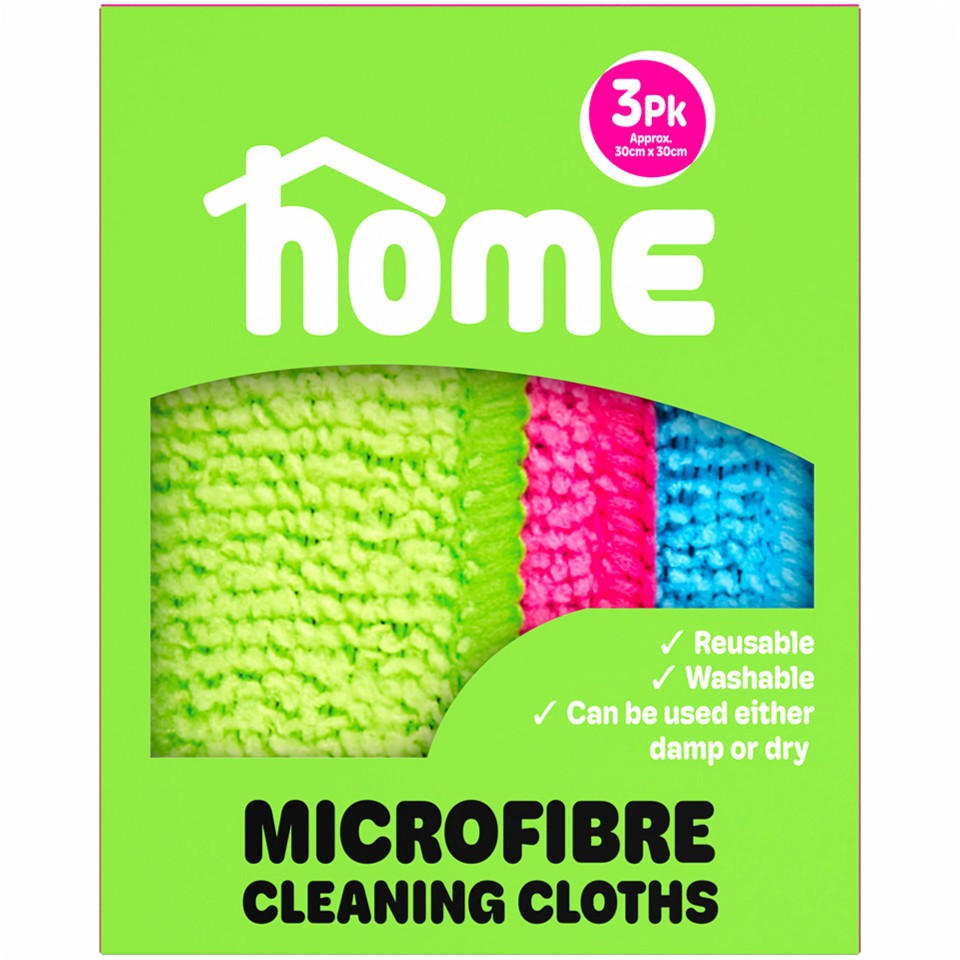 HOME 3pk Micro Fibre Cleaning Cloths