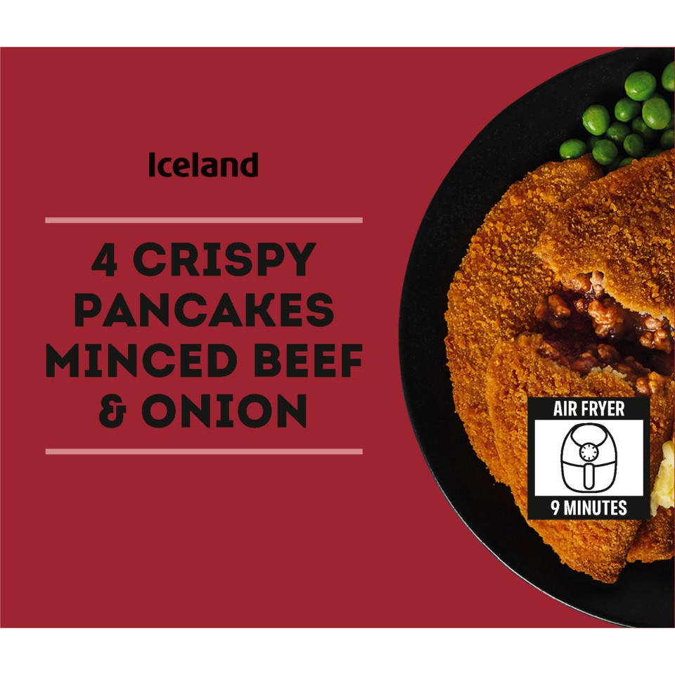 Iceland 4 Crispy Pancakes Minced Beef & Onion 250g