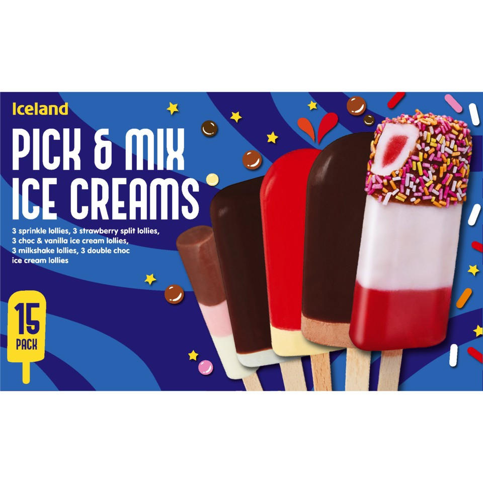 Iceland 15 Pick & Mix Ice Creams & Ice Lollies 605g