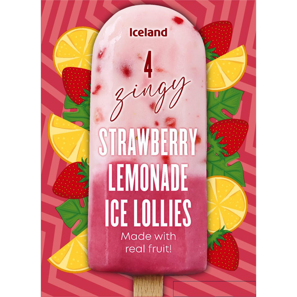 Iceland 4 Strawberry Lemonade Ice Lollies 180g
