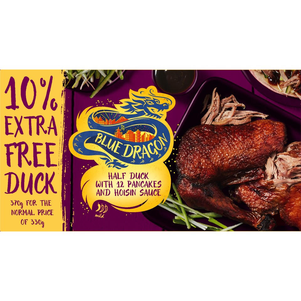 Blue Dragon Half Duck with 12 Pancakes and Hoisin Sauce 580g