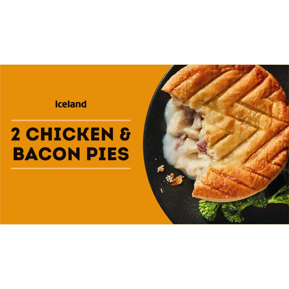 Iceland 2 Chicken & Bacon Pies 284g