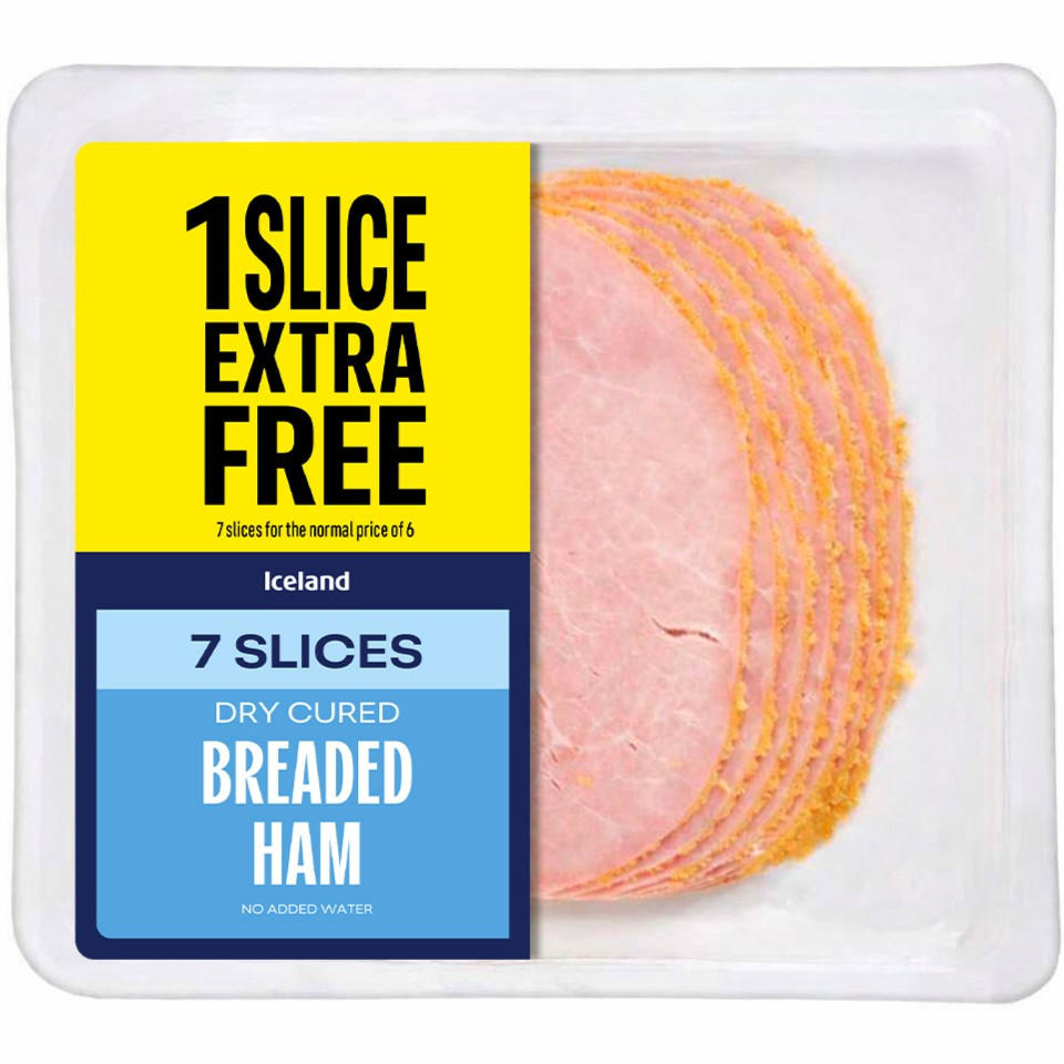 Iceland 7 Slices (approx.) Breaded Ham (Extra Slice Free)