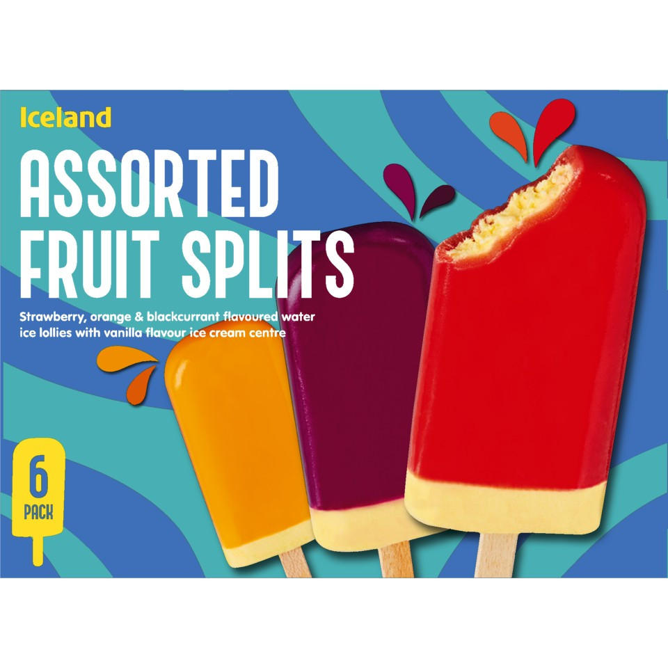 Iceland 6 Assorted Fruit Splits 324g