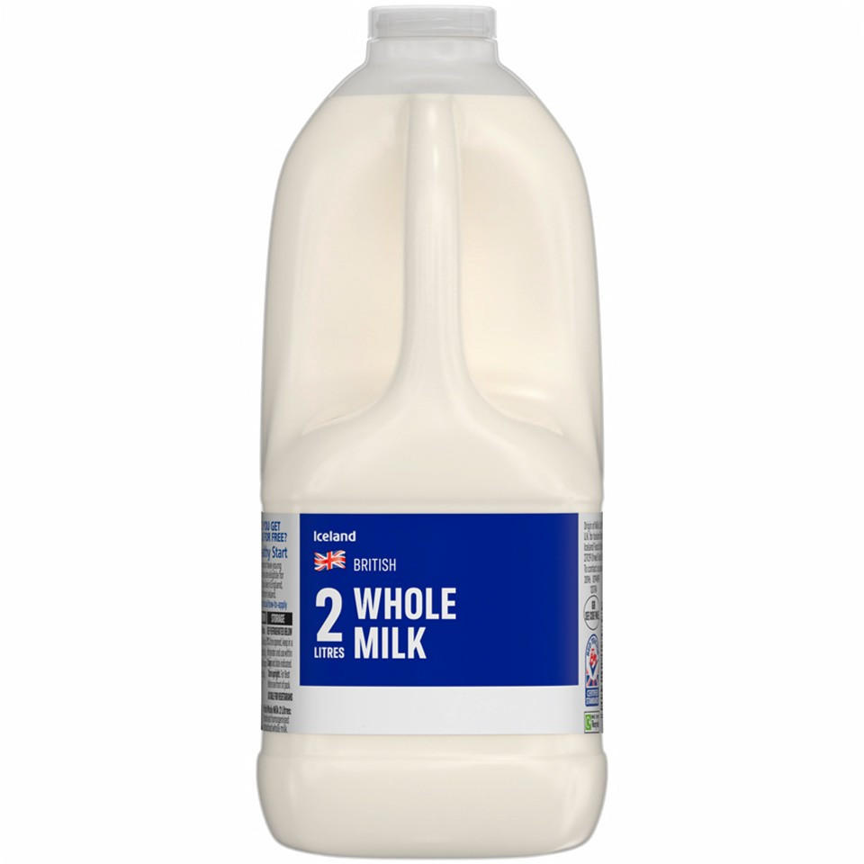 Iceland British Whole Milk 2 Litres