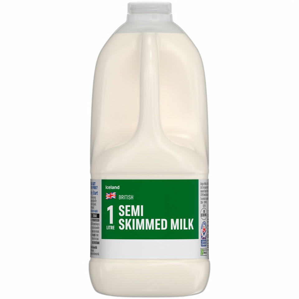 Iceland British Semi-Skimmed Milk 1 Litre