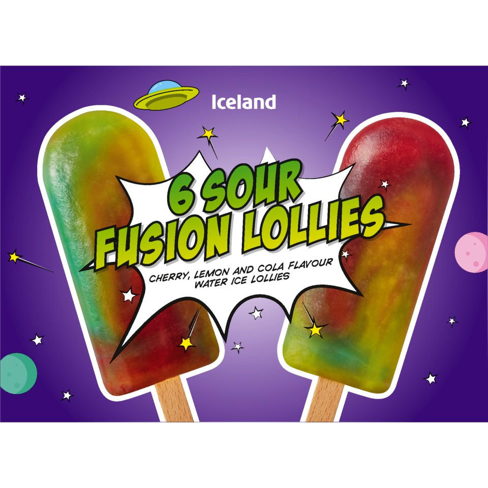 Iceland 6 Sour Fusion Lollies 300g