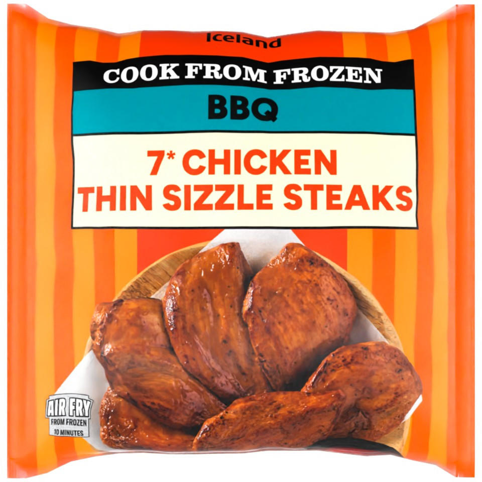 Iceland Extra Thin BBQ Chicken Sizzle Steaks 450g