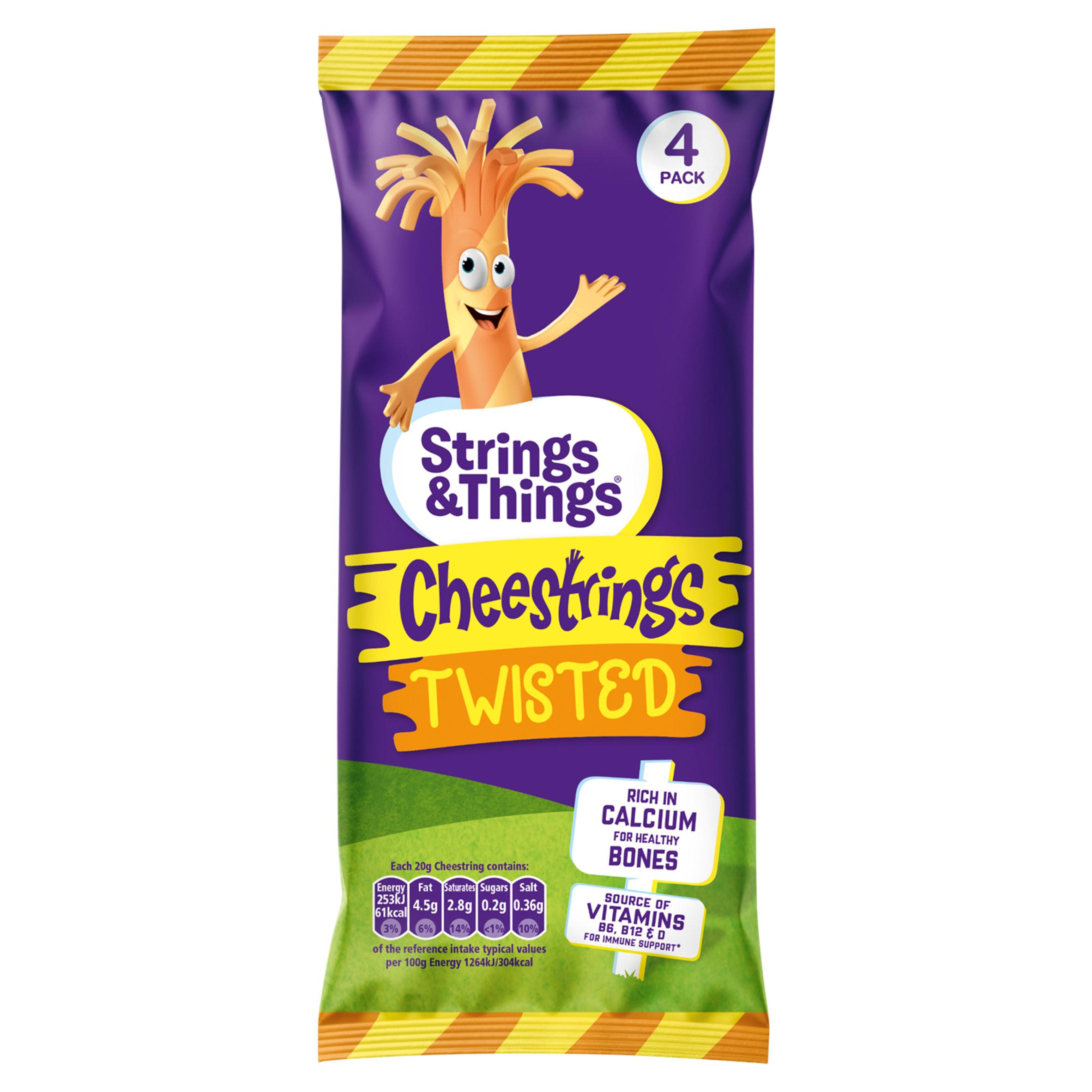 Strings & Things Twisted Cheestrings 80g (4 x 20g)