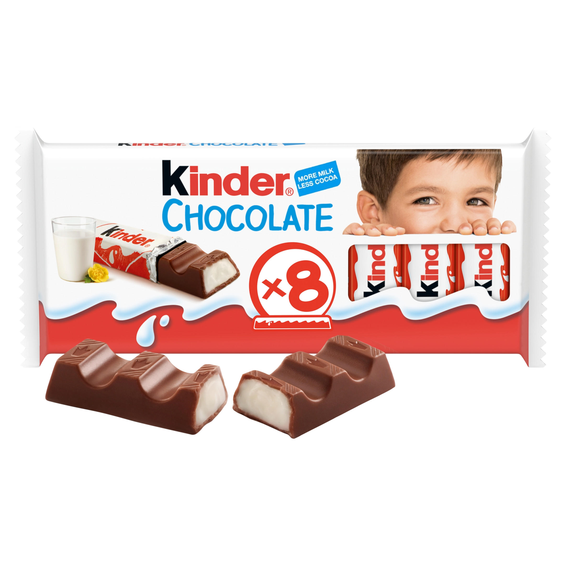 Kinder Milk Chocolate Fun Size Treat Snack Bars Multipack 8 x 12.5g