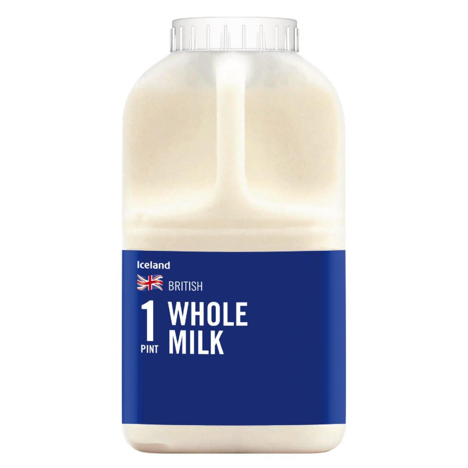 Iceland British Whole Milk 1 Pint 568ml