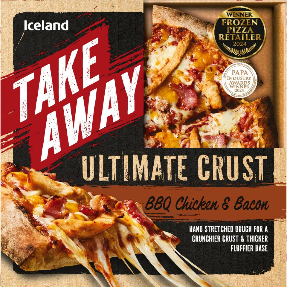 Iceland Takeaway Ultimate Crust BBQ Chicken & Bacon Pizza 440g