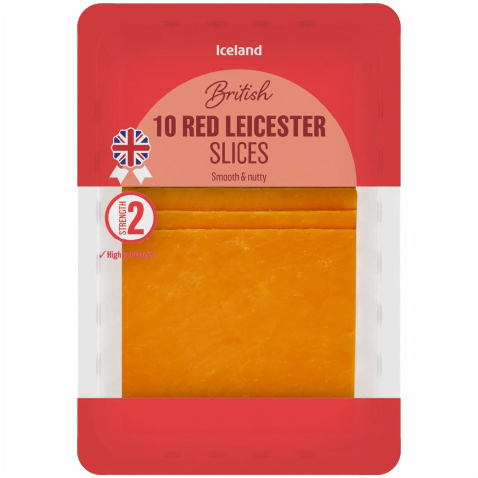 Iceland 10 Red Leicester Slices 250g