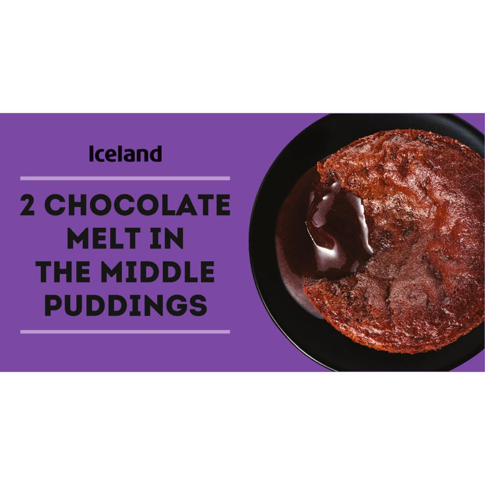 Iceland 2 Chocolate Melt in the Middle Puddings 140g